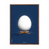 Brainchild Egg Classic Affisch, ram i mörkt trä 70x100 cm, mörkblå bakgrund