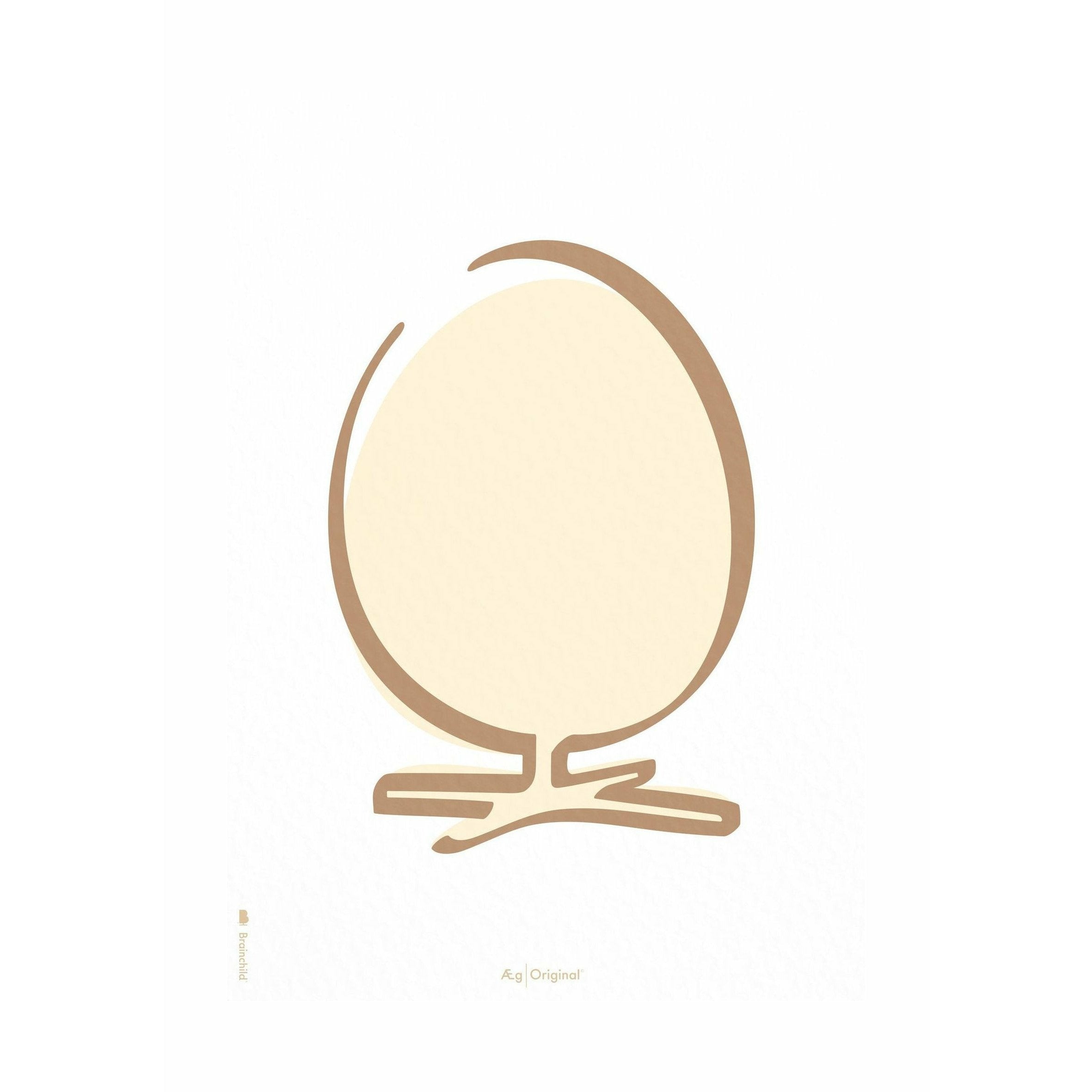 Brainchild Egg Line Poster ingen ram A5, vit bakgrund
