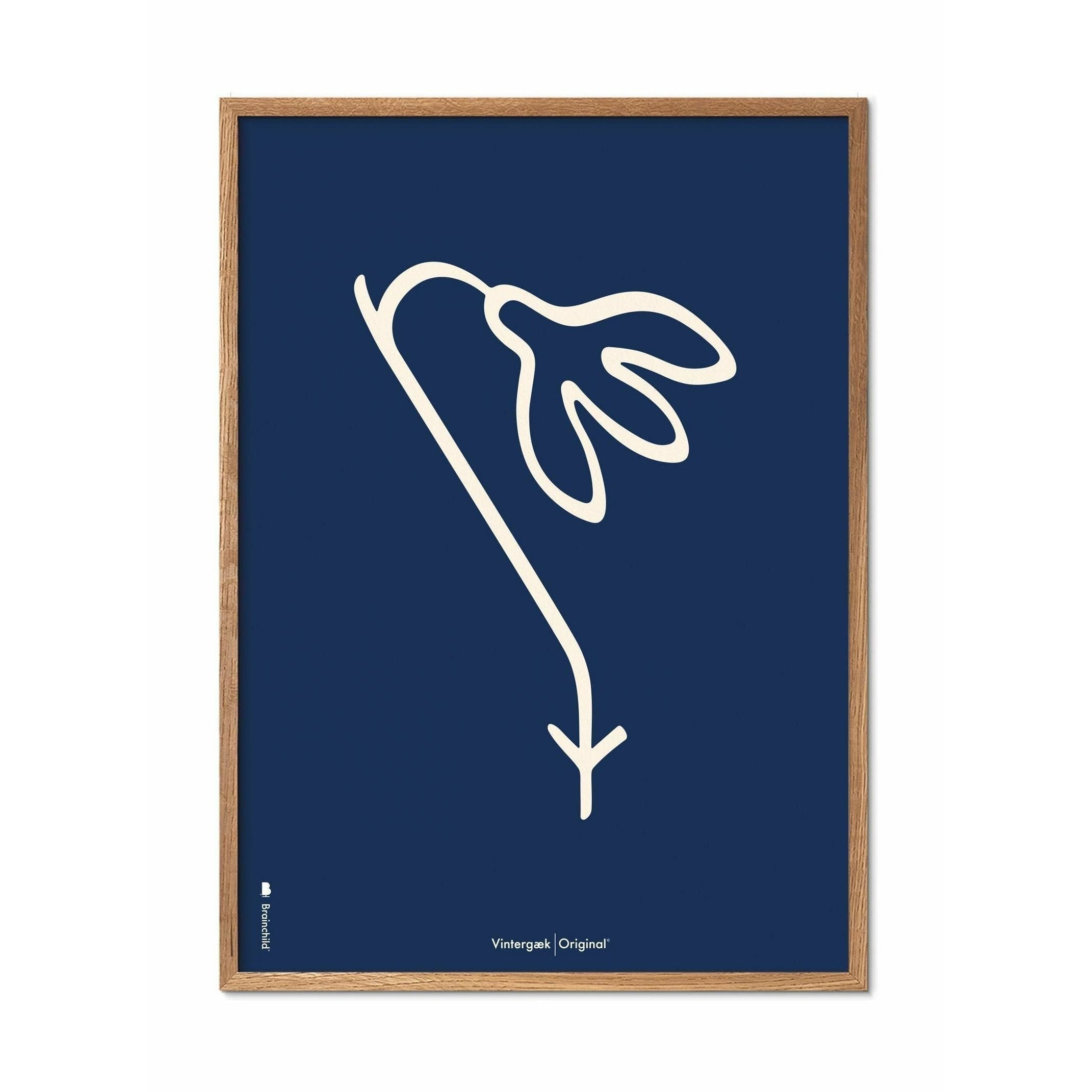 Brainchild Vintergapslinjeposter, ram i lätt trä 30x40 cm, blå bakgrund