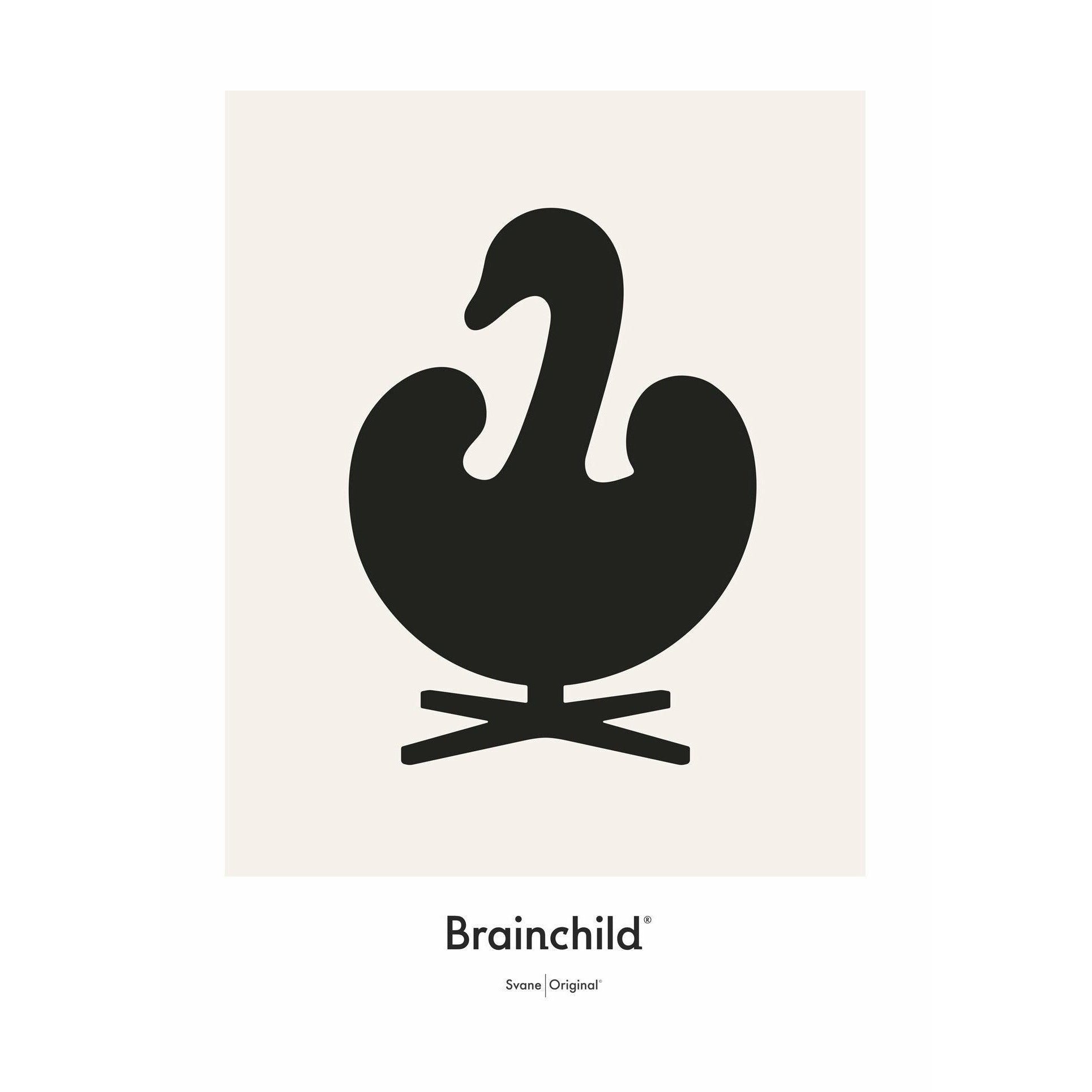 Brainchild SWAN DESIGN -ICON Poster ingen ram 70x100 cm, grå