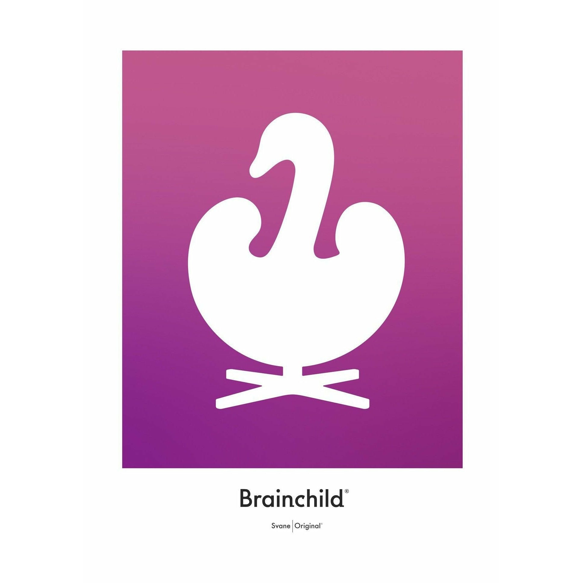 Brainchild Swan Design Icon Poster ingen ram A5, lila