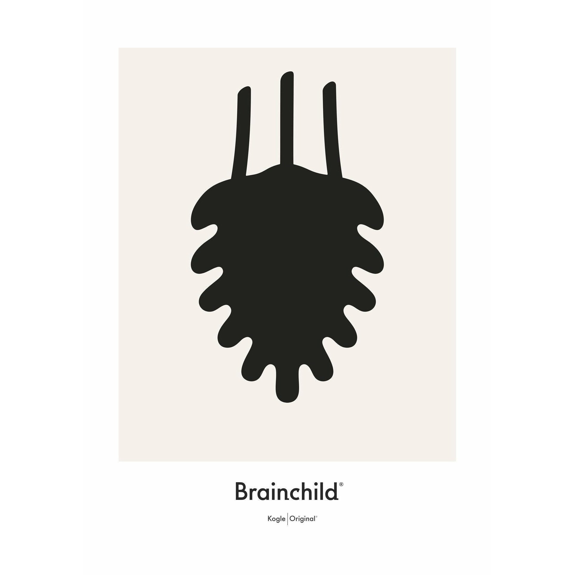 Brainchild Bull Design Icon Poster ingen ram 70x100 cm, grå