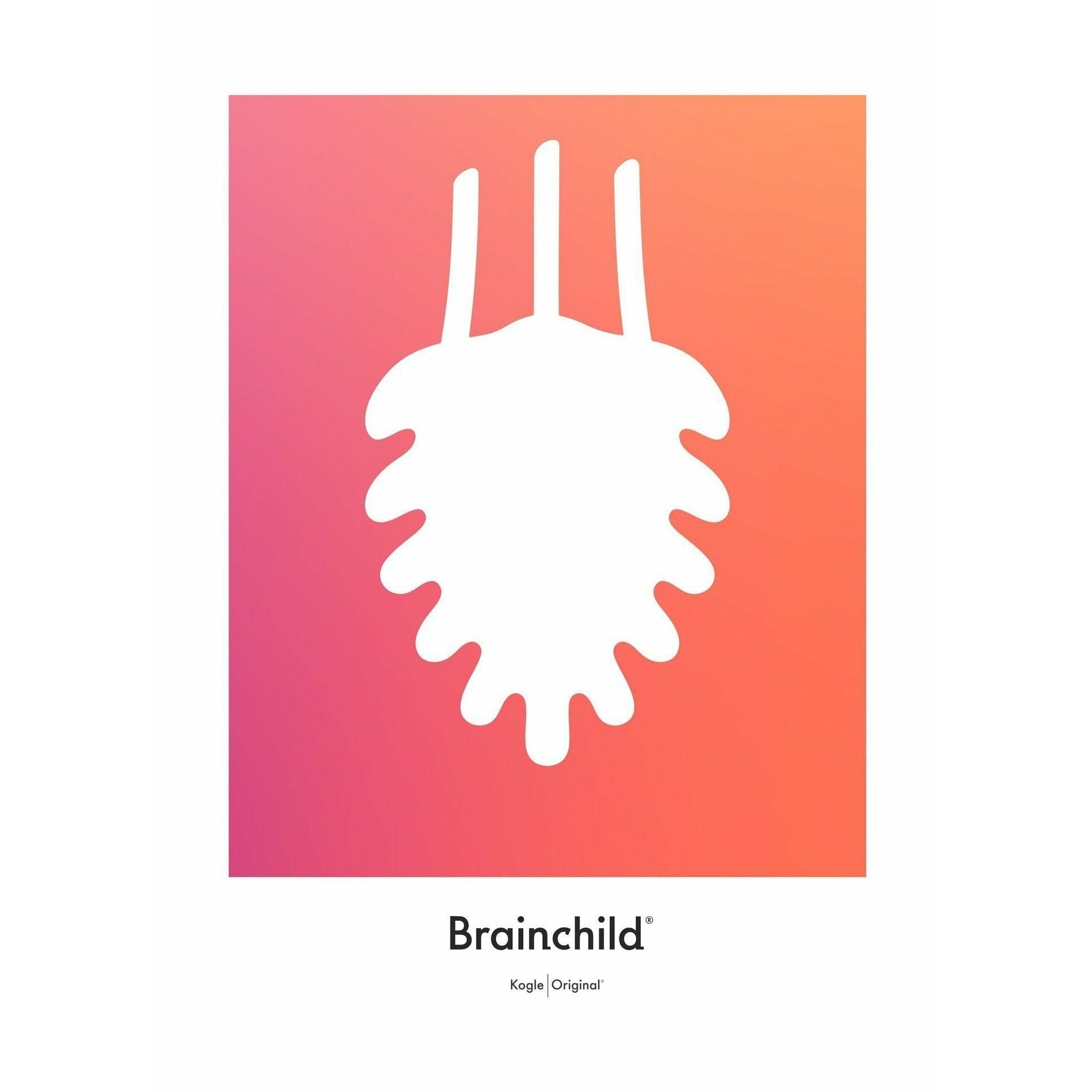 Brainchild Bull Design Icon Poster ingen ram 70x100 cm, orange