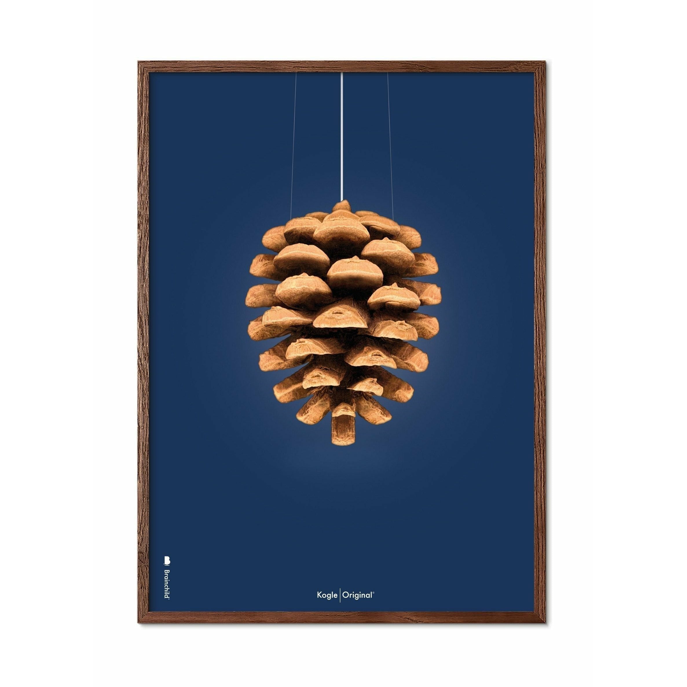 Brainchild Kogle Klassisk Plakat, Ramme I Mørkt Træ A5, Mørkeblå Baggrund