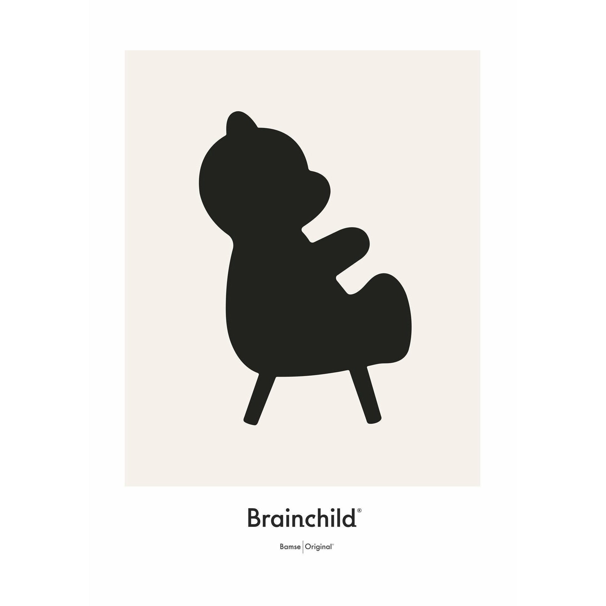 Brainchild Nallebjörn designikon affisch ingen ram a5, grå