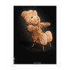 Brainchild Nallebjörn klassisk affisch ingen ram 50x70 cm, svart bakgrund