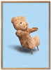 Brainchild Nallebjörn klassisk affischram i lätt träram 30x40 cm, ljusblå bakgrund