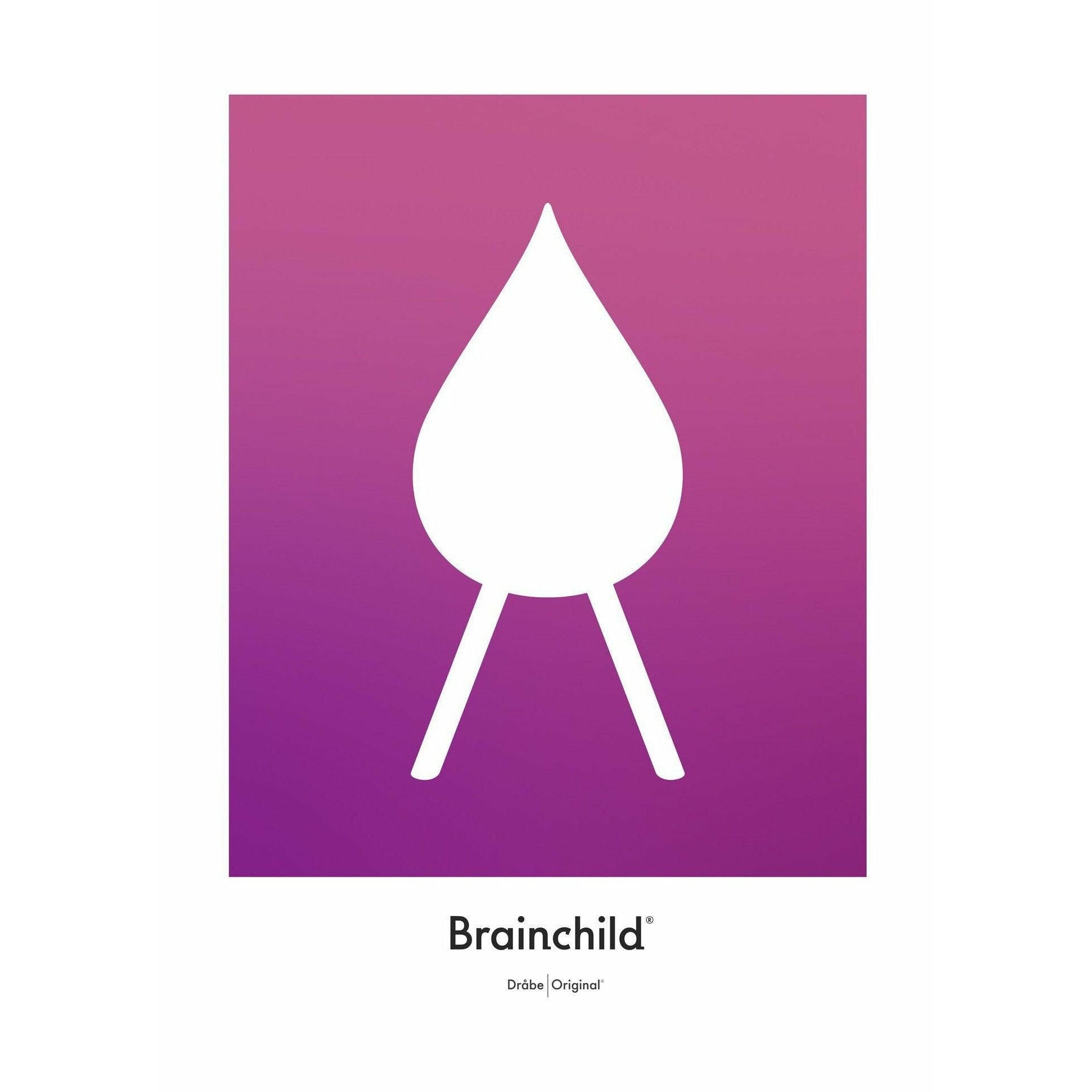 Brainchild Drop Design Icon Poster No Frame 50x70 CM, Purple