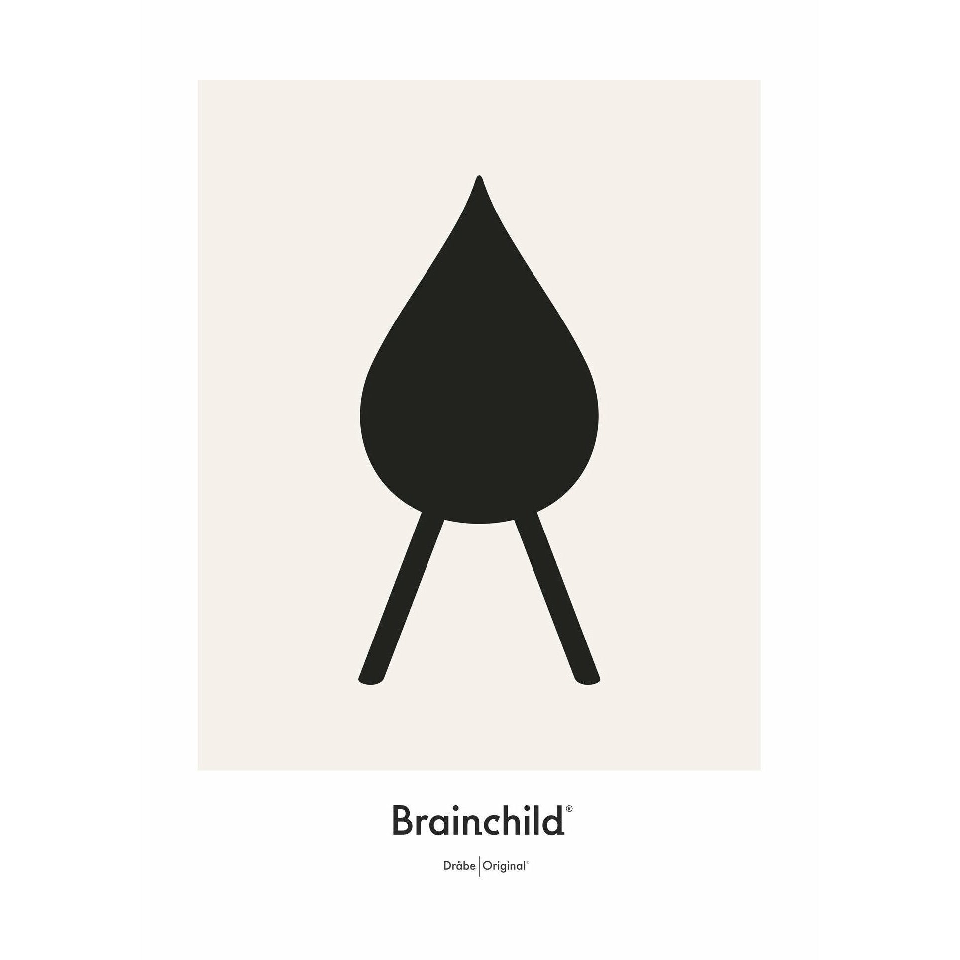 Brainchild Drop Design Icon Poster ingen ram A5, grå
