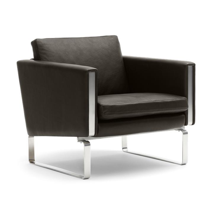Carl Hansen CH101 Lounge Chair, Steel/ Dark Brown Leather (Thor 306)