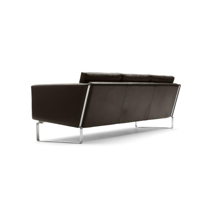 Carl Hansen CH103 soffa, stål/ mörkbrunt läder