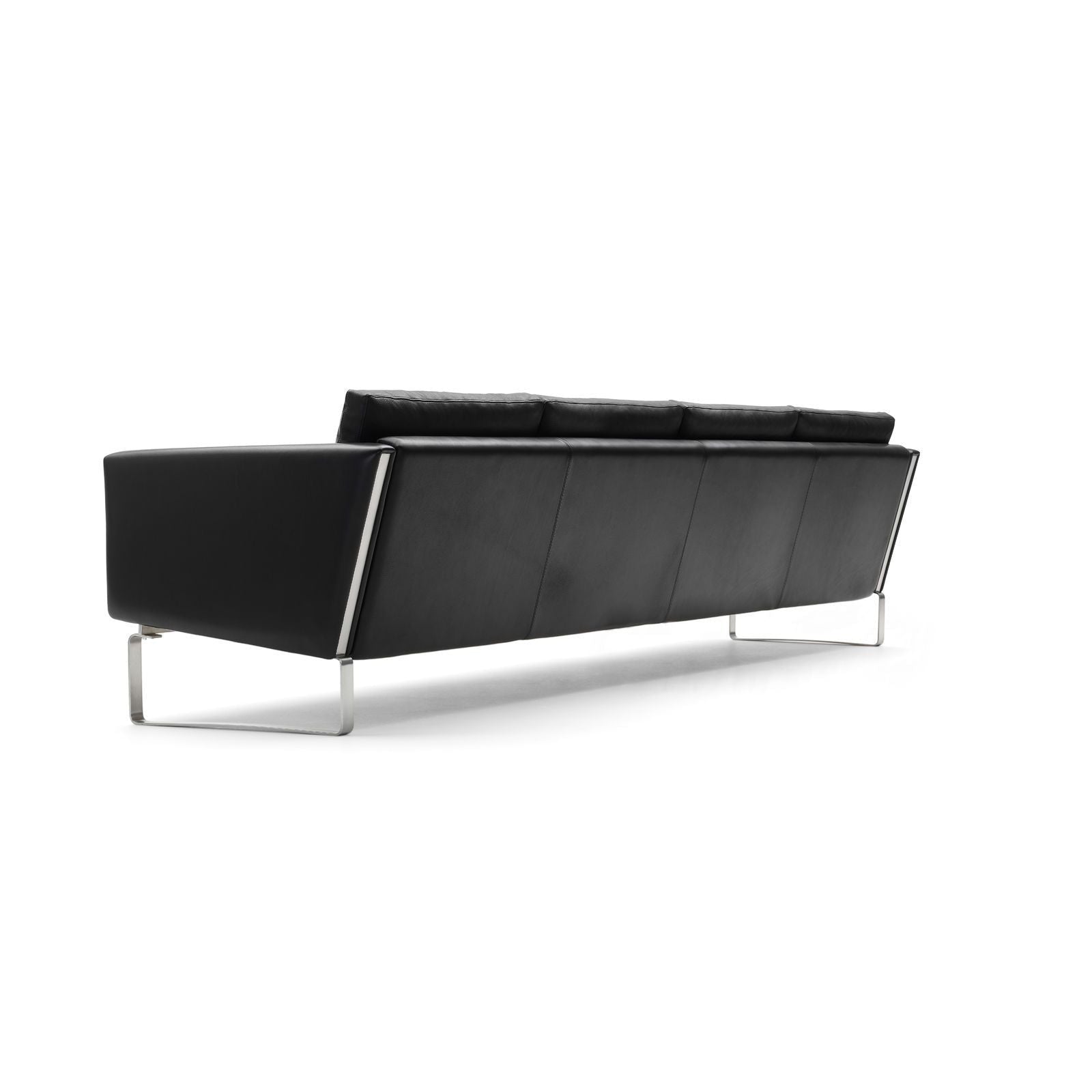 Carl Hansen CH104 soffa rostfritt stål, svart läder