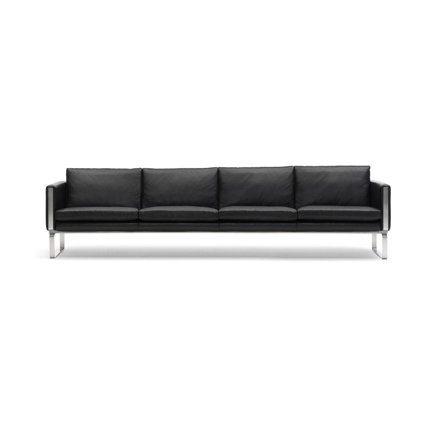 Carl Hansen CH104 soffa rostfritt stål, svart läder