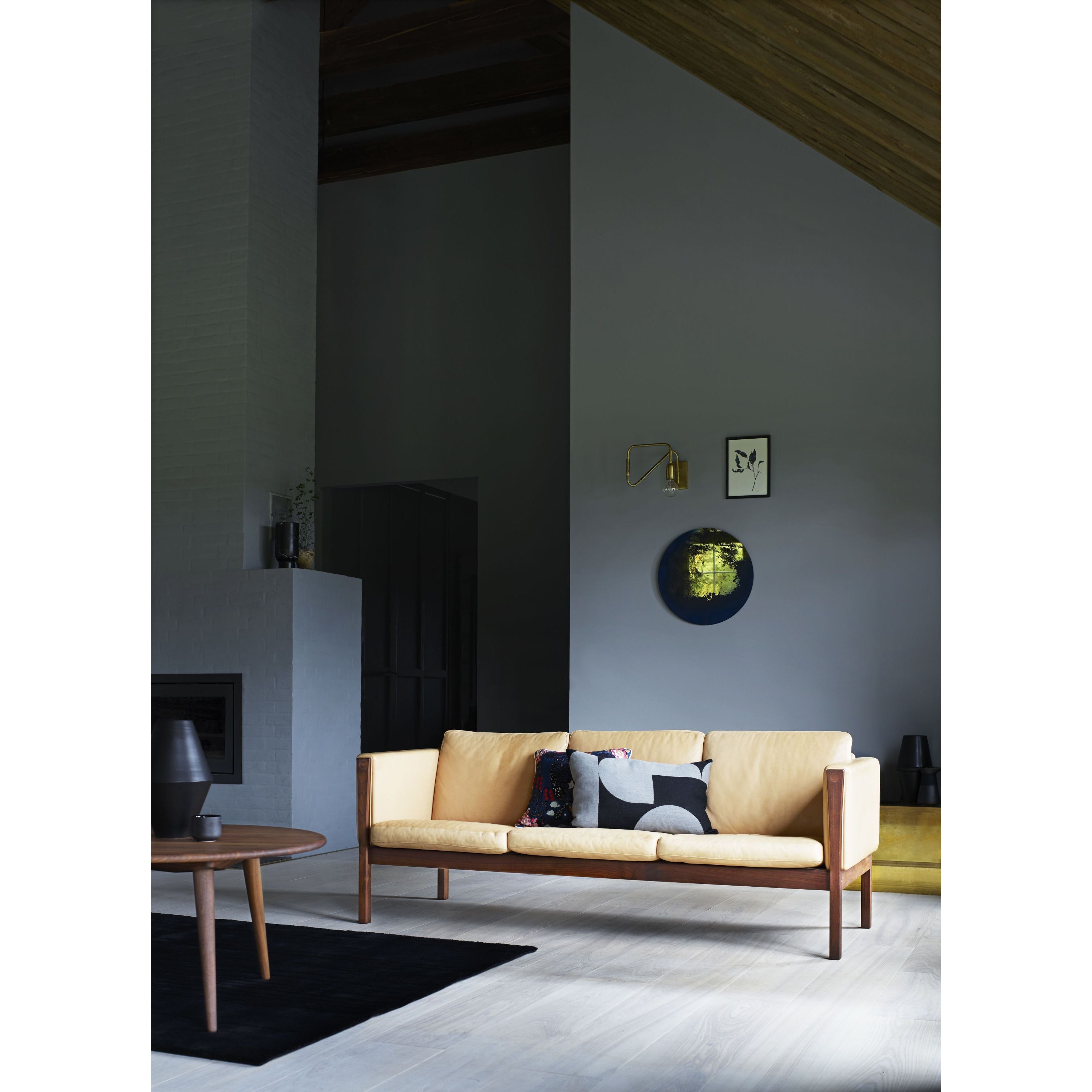 Carl Hansen CH162 soffa, oljat ek/ svart läder