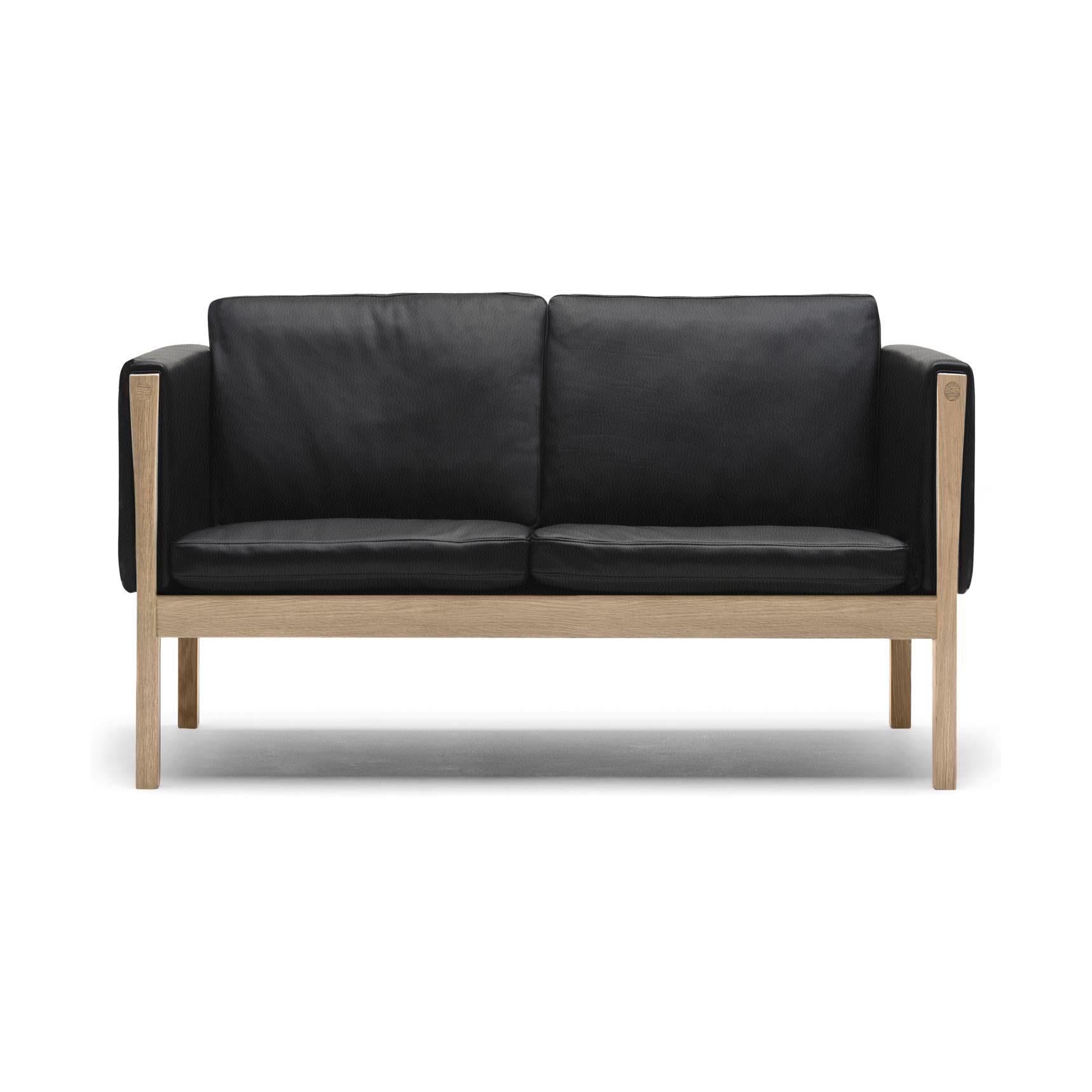 Carl Hansen CH162 soffa, oljat ek/ svart läder