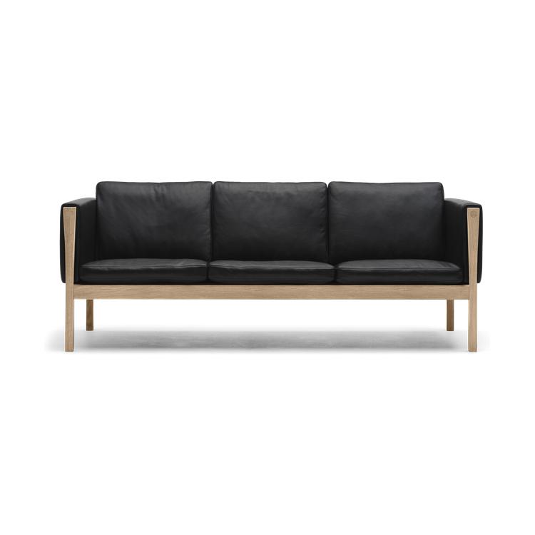 Carl Hansen CH163 soffa, oljat ek/ svart läder