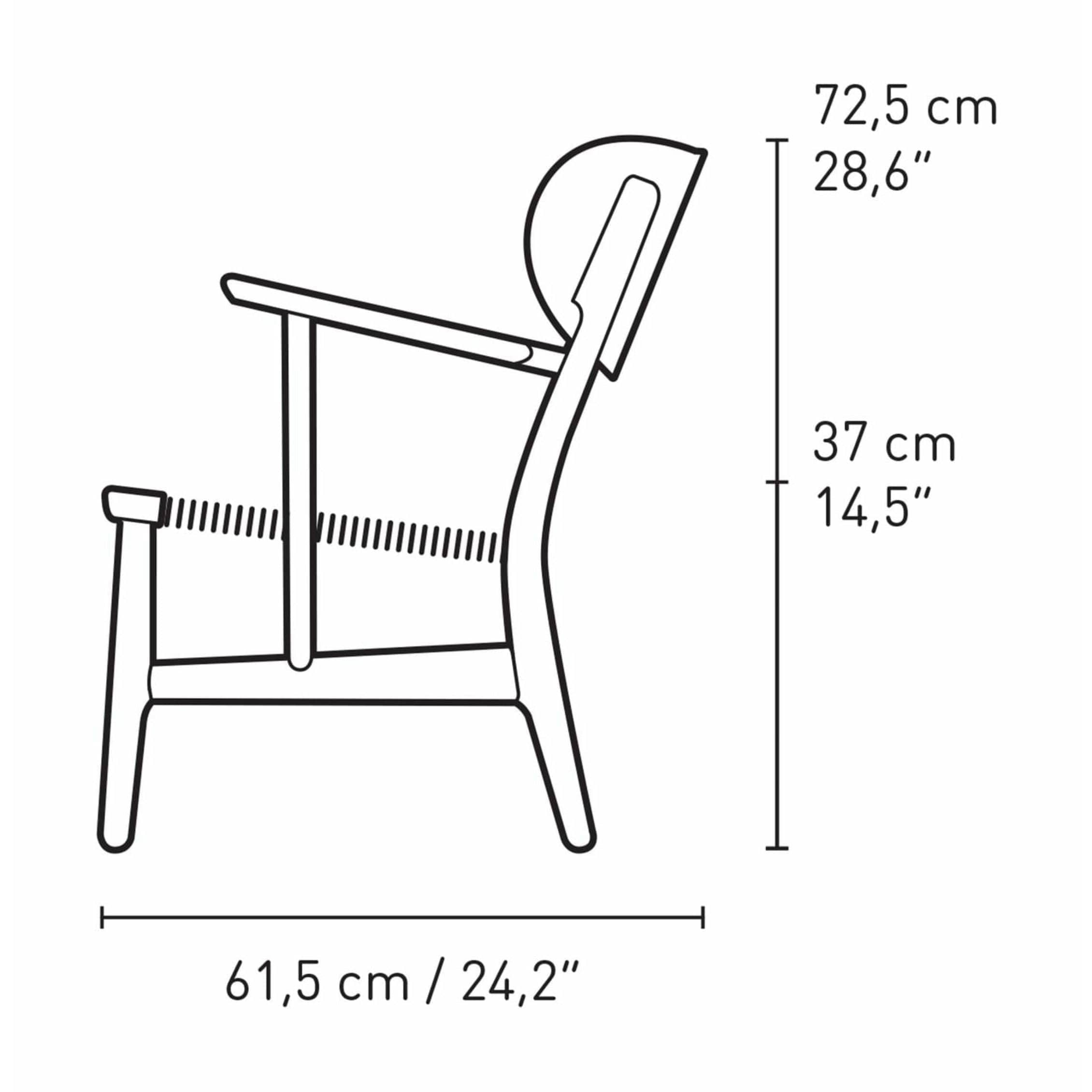 Carl Hansen CH22 Lounge Chair Oak, Falu Red/Nature Braid - Special Edition