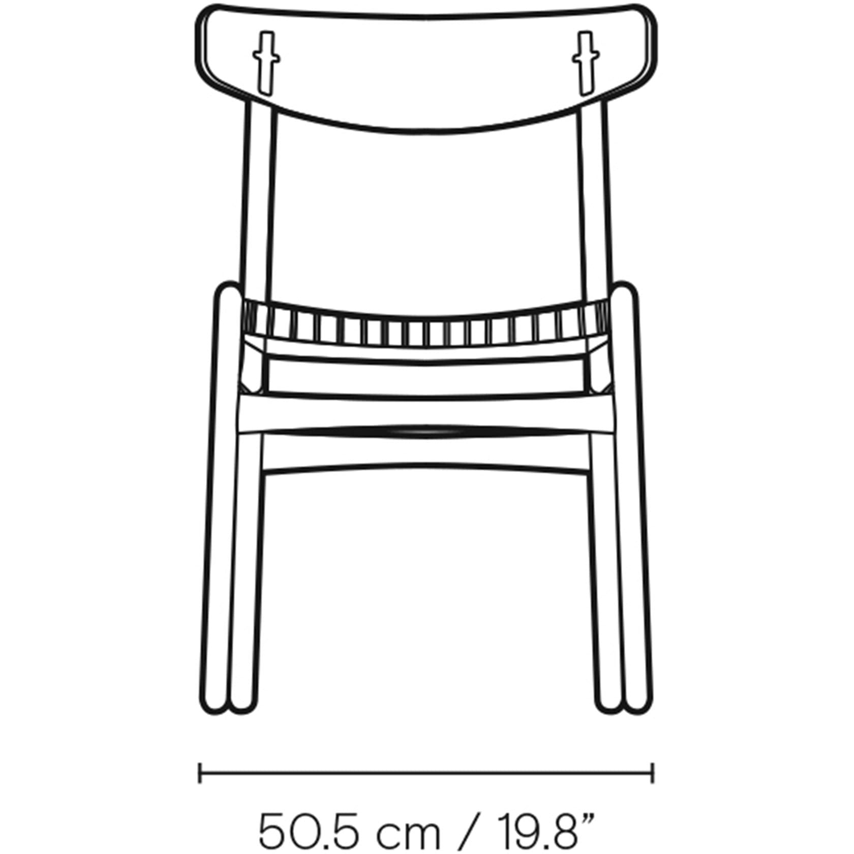 Carl Hansen CH23 -stol, oljad ek/svart naturfläta