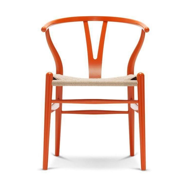 Carl Hansen CH24 Y-Chair Beech Orange Red, Nature fläta