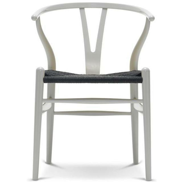 Carl Hansen CH24 Y-Chair Beech Silver Grey, svart fläta