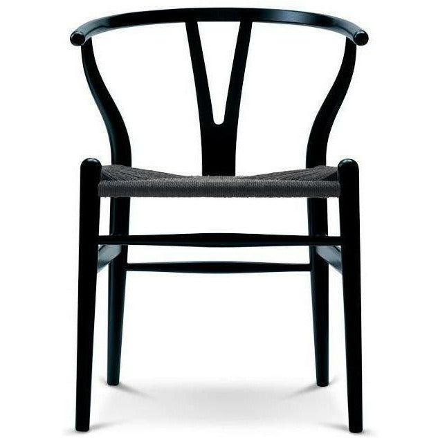 Carl Hansen CH24 Y-Chair Beech svart, svart flätning