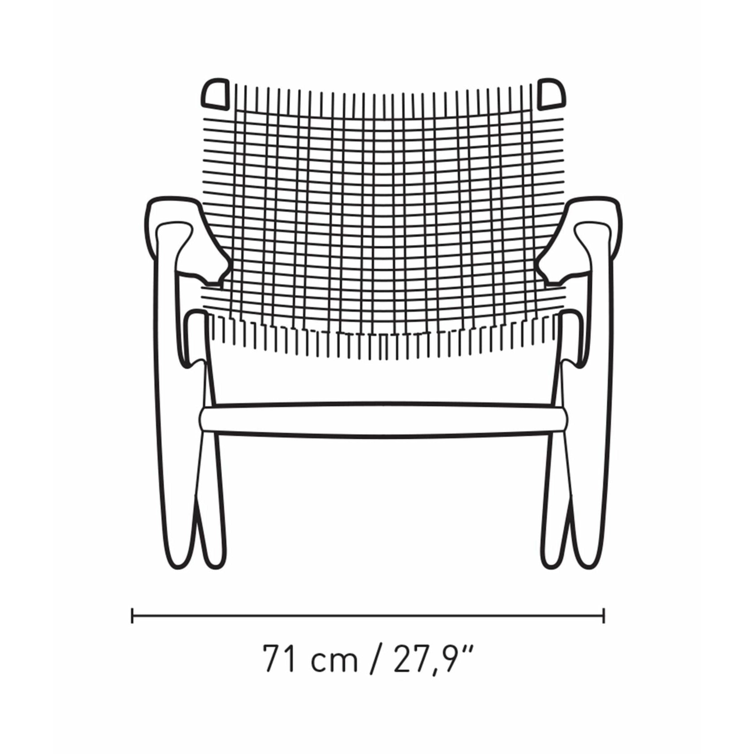 Carl Hansen CH25 Lounge Chair Oak, Falu Red/Nature Braid - Special Edition