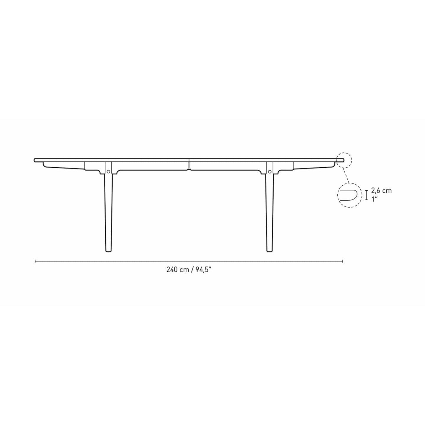 Carl Hansen CH339 matbord med dragning för 2 plattor, valnötolja