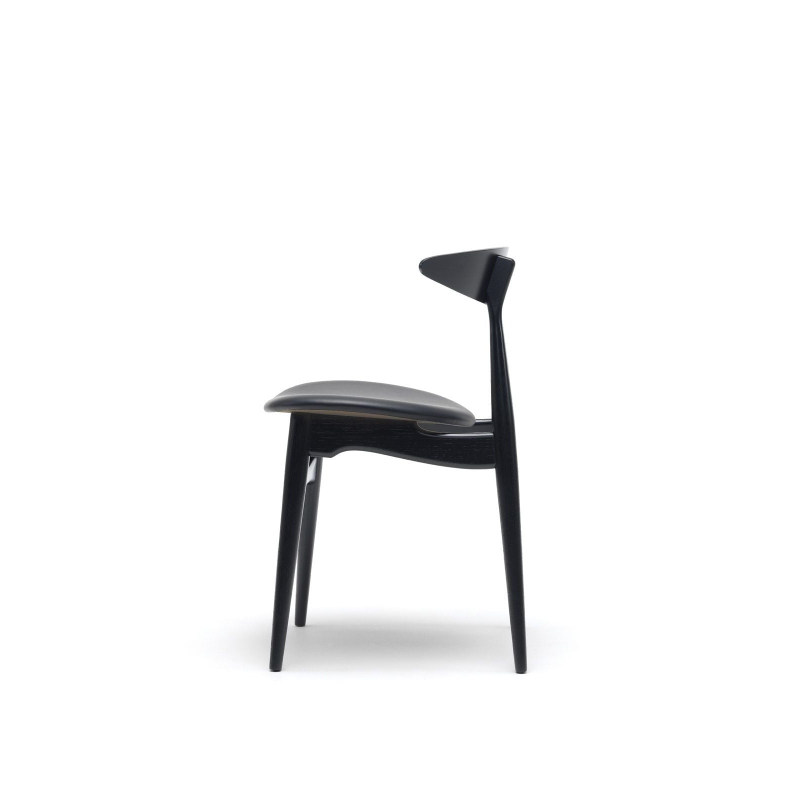 Carl Hansen CH33P -stol, svart ek, svart läder