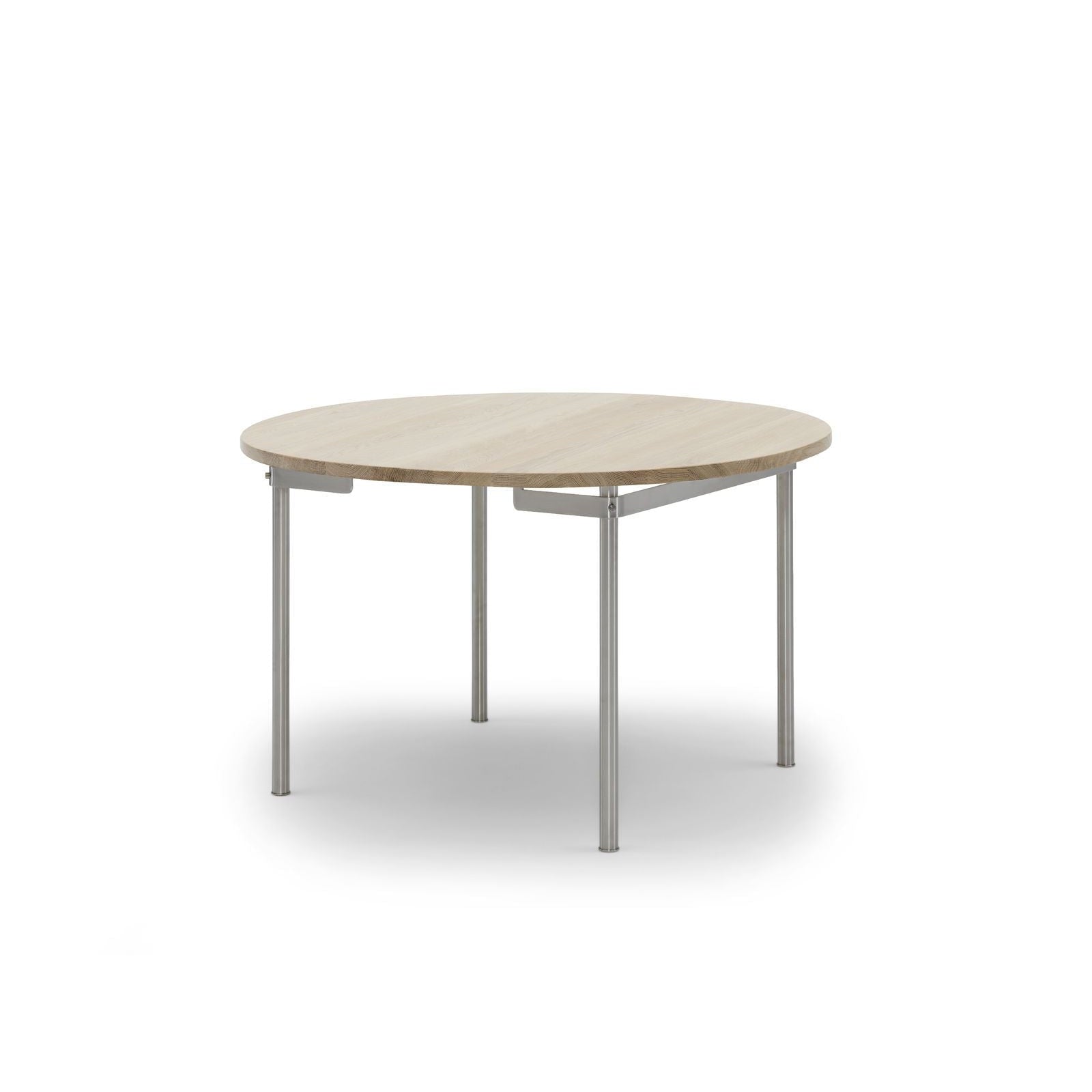 Carl Hansen CH388 matbord rostfritt stål utan drag, vit oljad ek
