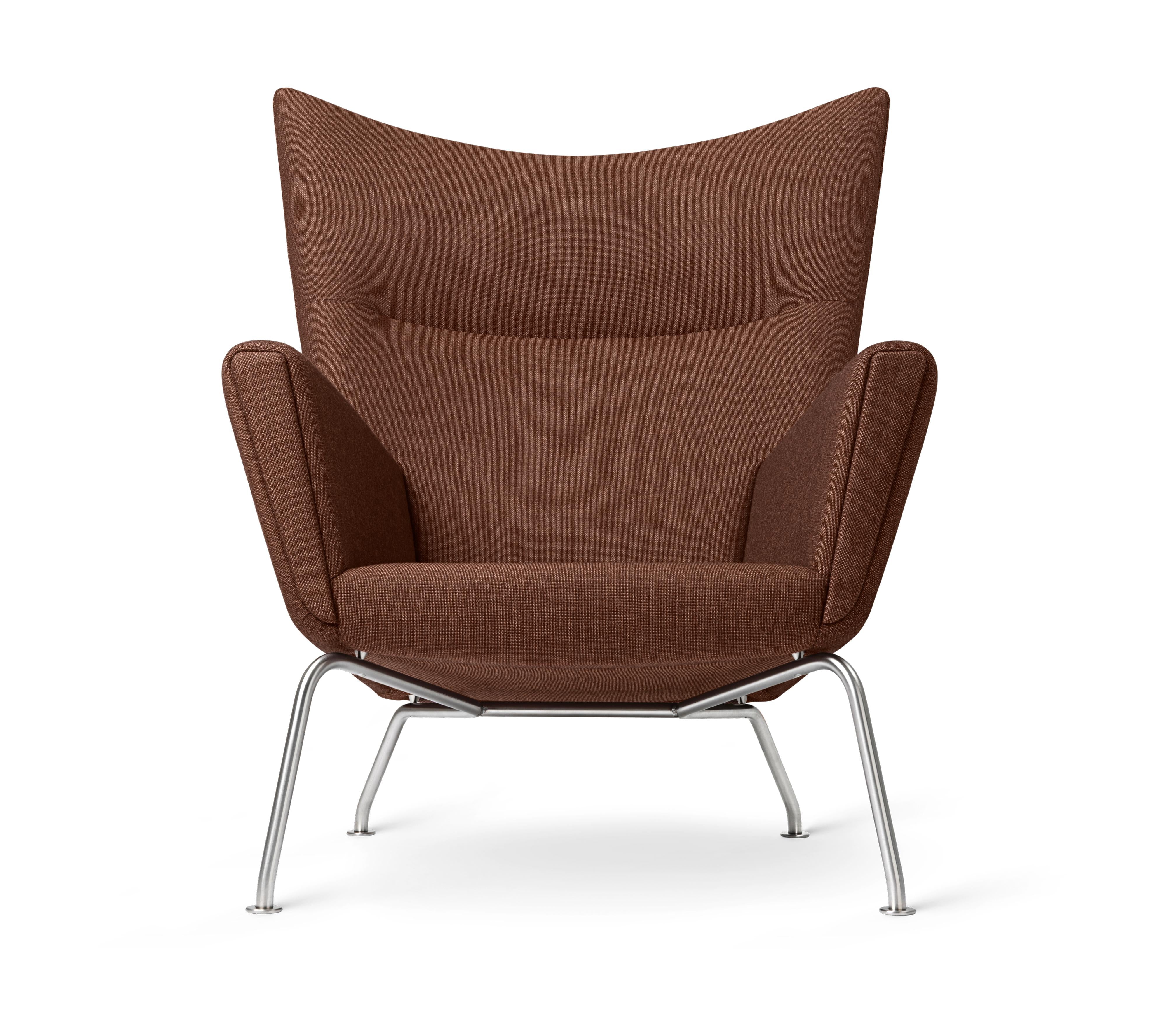 Carl Hansen CH445 Wing Chair Rustfrit Stål, Passion 7101