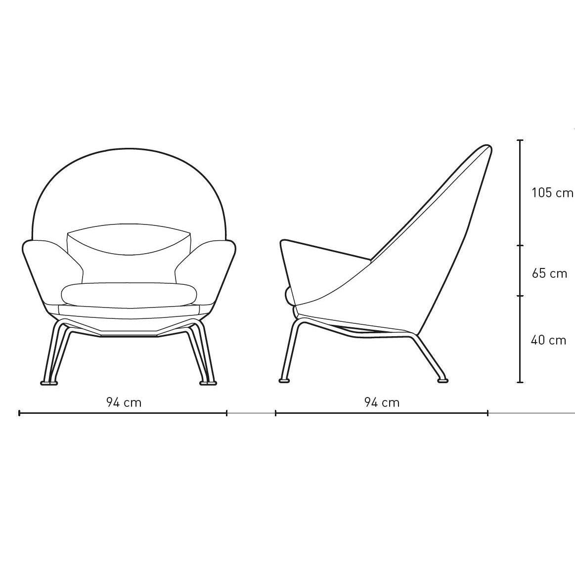 Carl Hansen CH468 Oculus stol, rostfritt stål, mörkgrå tyg