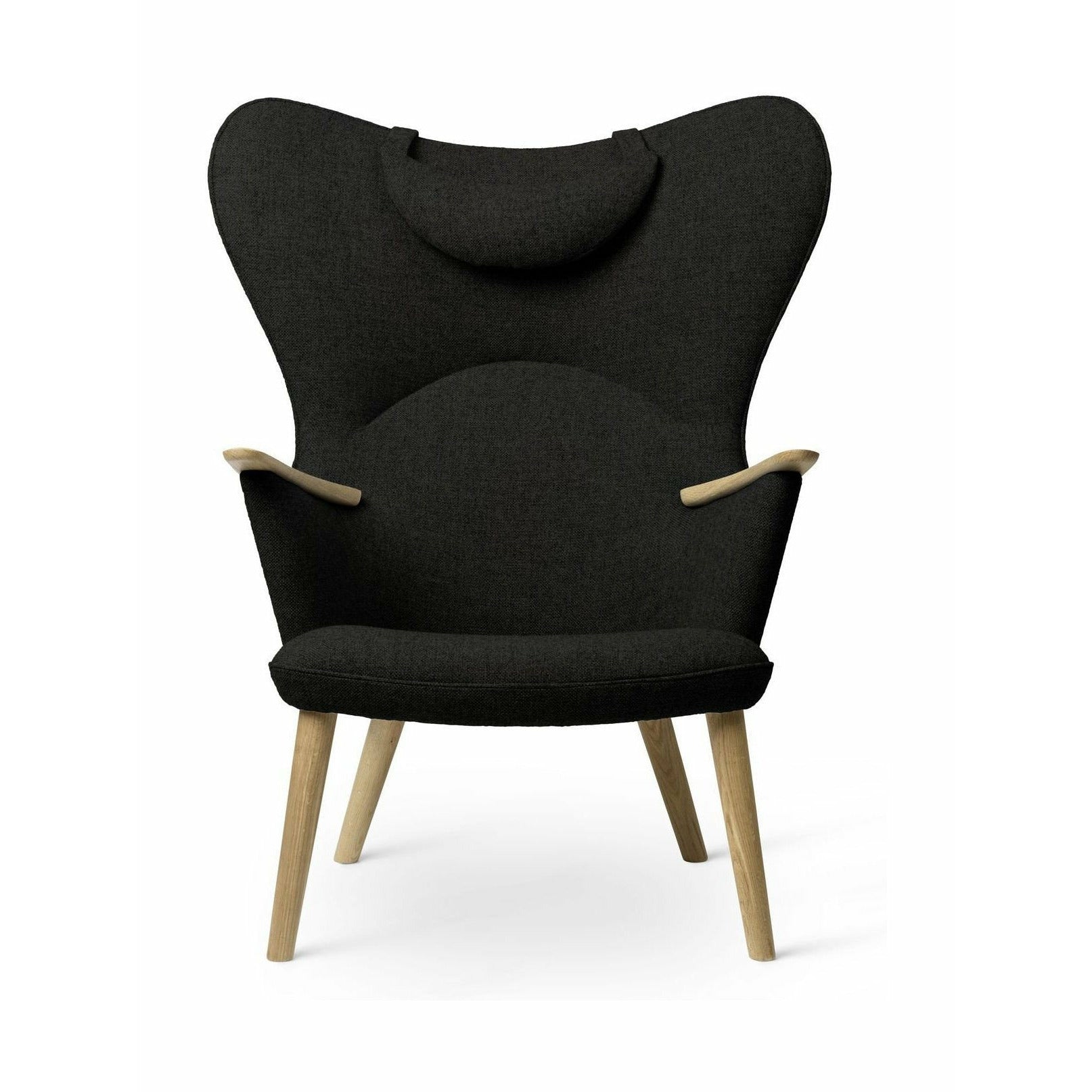 Carl Hansen CH78 Mama Bear Lounge Chair, Oak Oil/Dark Green Fiord 991