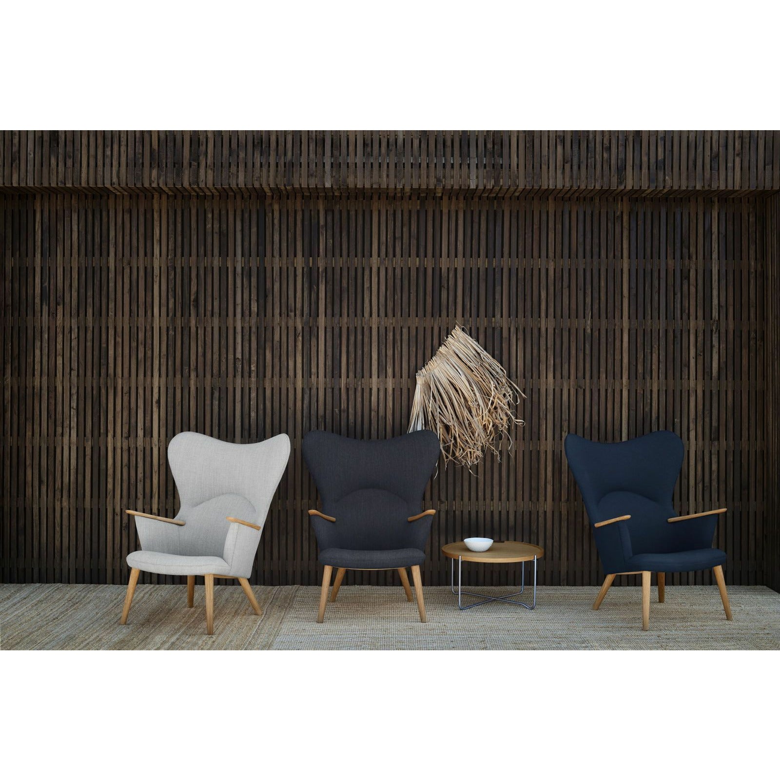 Carl Hansen CH78 Mama Bear Lounge Chair, Oak Oil/Grey Fiord 151