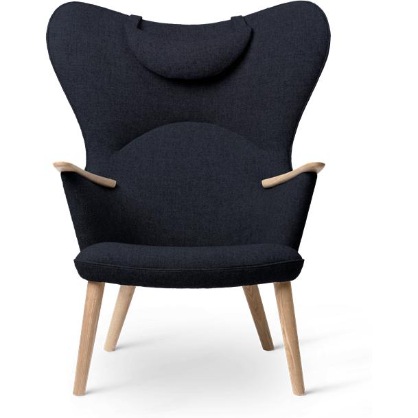 Carl Hansen CH78 Mama Bear Lounge Chair, Oak Soap/Blue Fiord 782