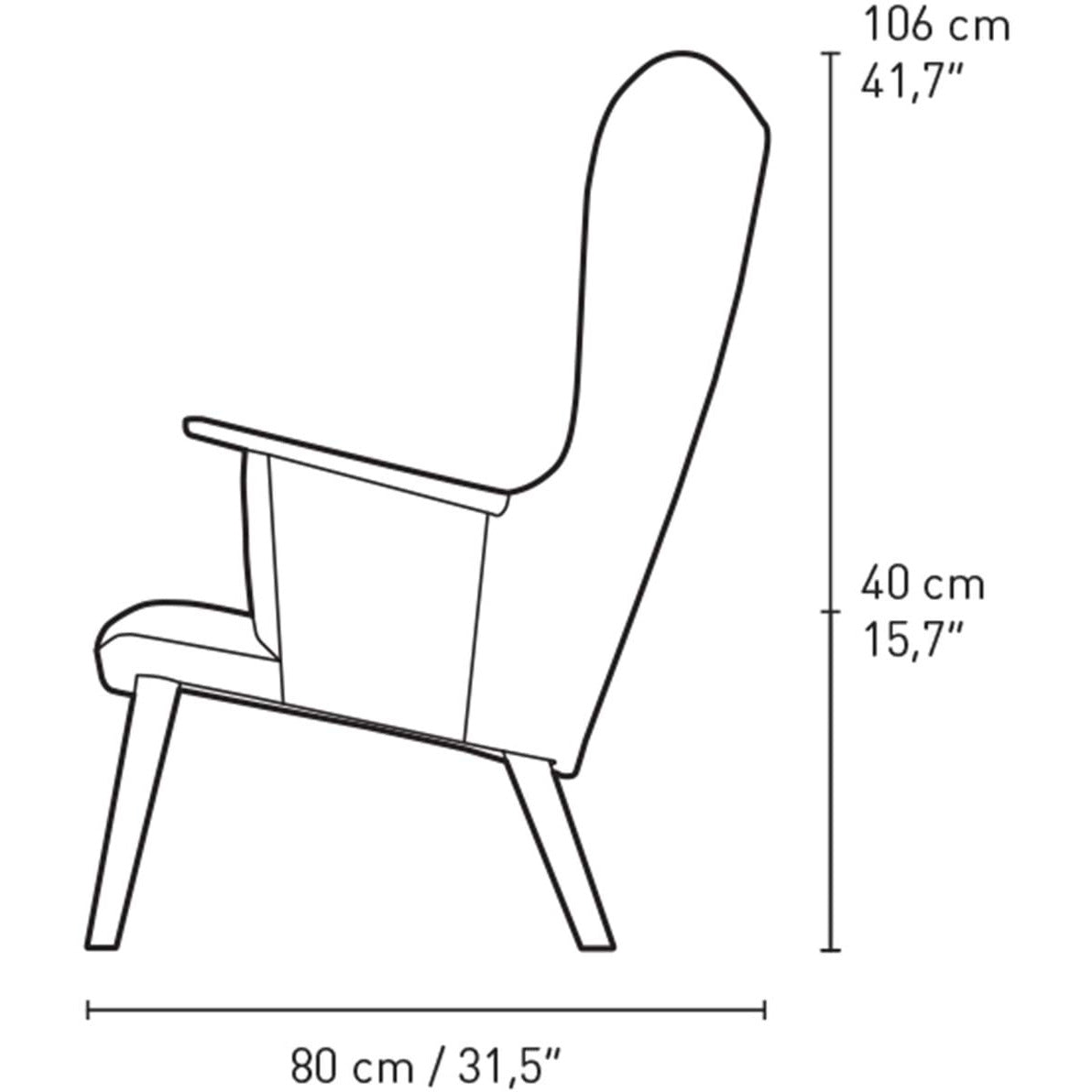 Carl Hansen CH78 Mama Bear Lounge Chair, Oak Soap/Dark Green Fiord 991