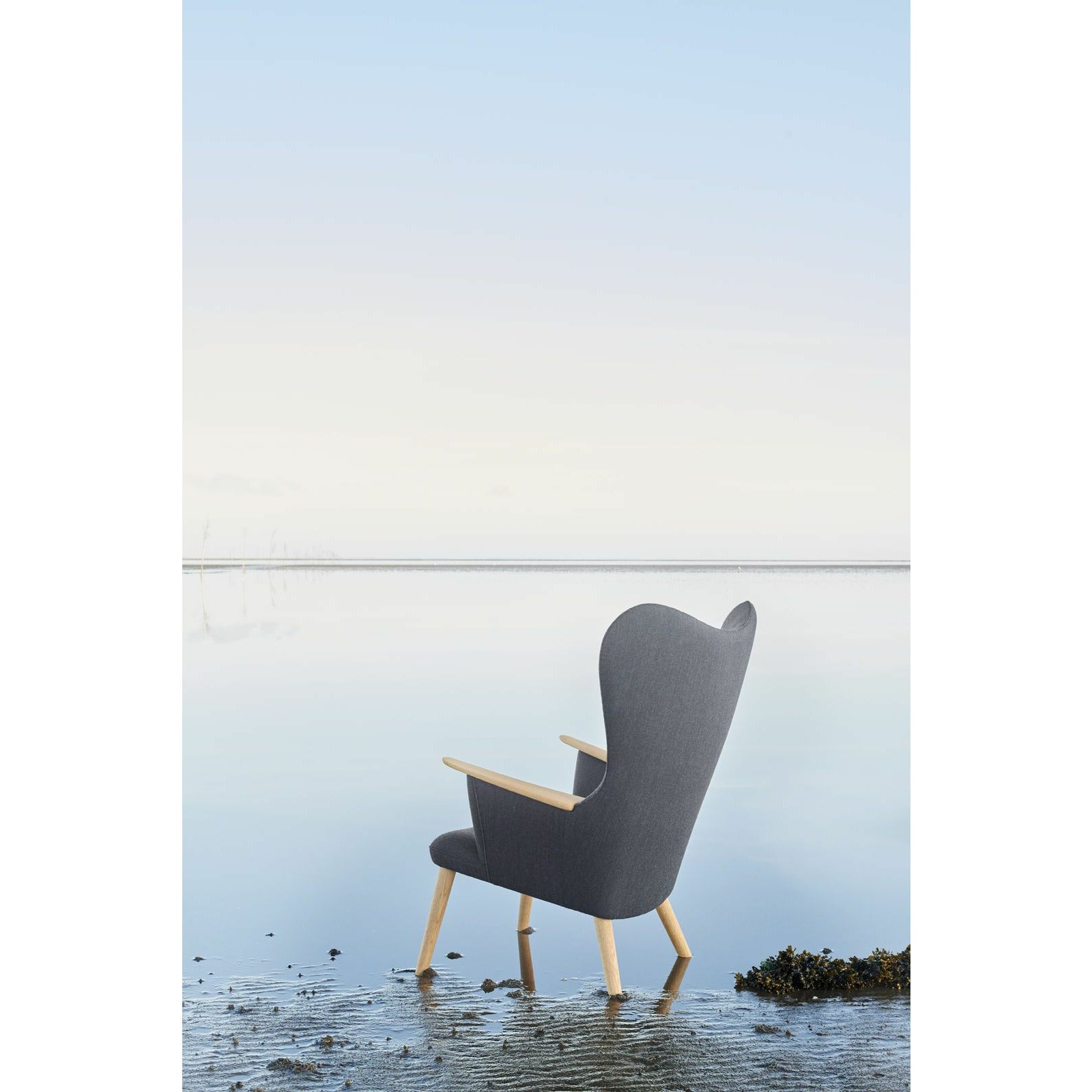 Carl Hansen CH78 Mama Bear Lounge Chair, Oak Soap/Grey Fiord 151