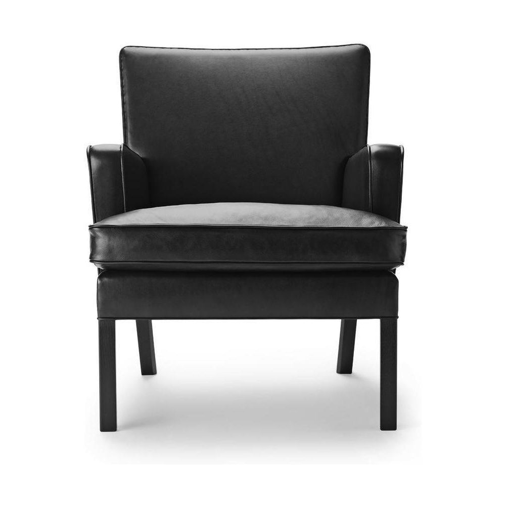 Carl Hansen Lätt lounge stol svart ek, svart läder