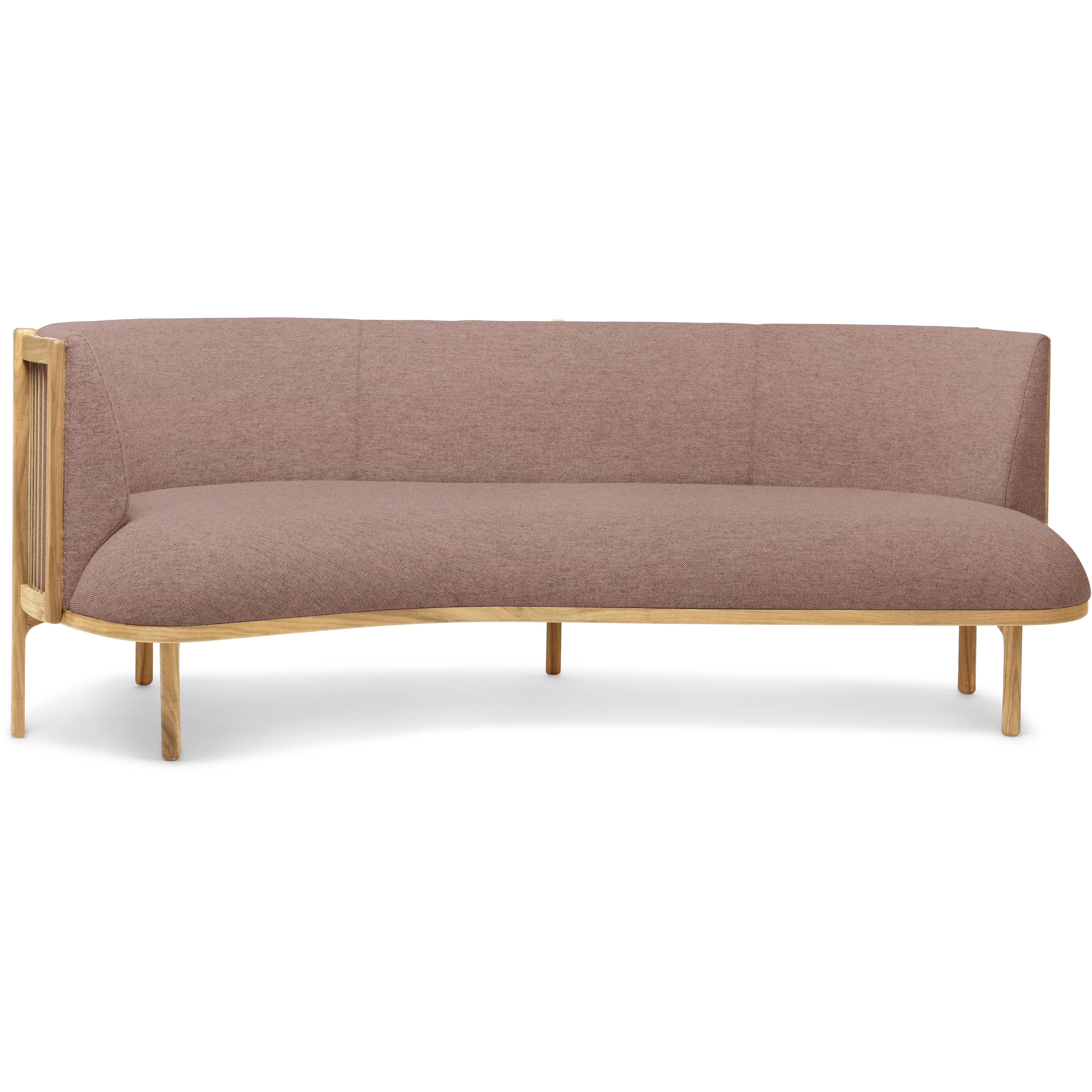 Carl Hansen RF1903-L i sidled 3-sits soffa vänster oljad ek/fiord tyg, rosa/naturbrunt