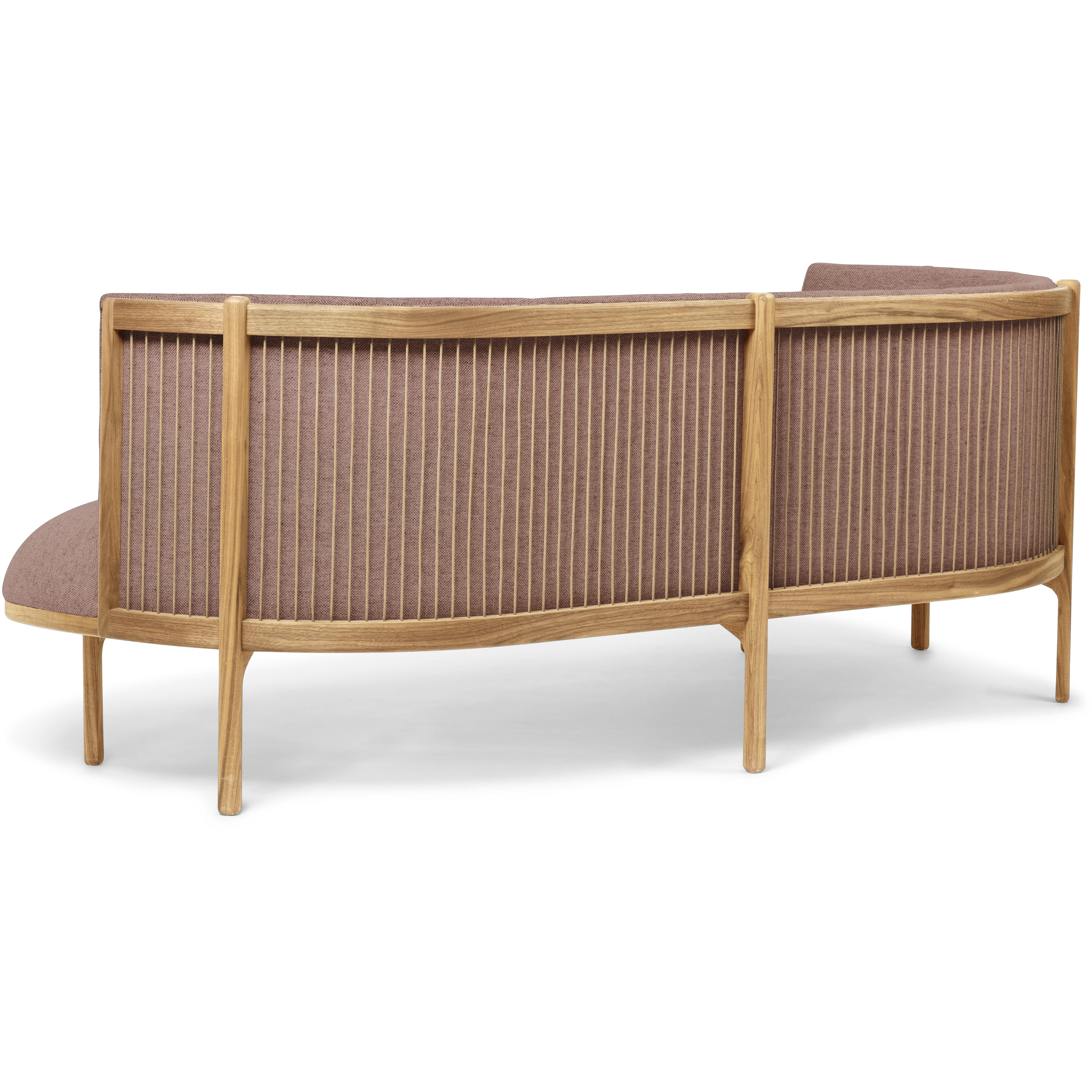 Carl Hansen RF1903-L i sidled 3-sits soffa vänster oljad ek/fiord tyg, rosa/naturbrunt