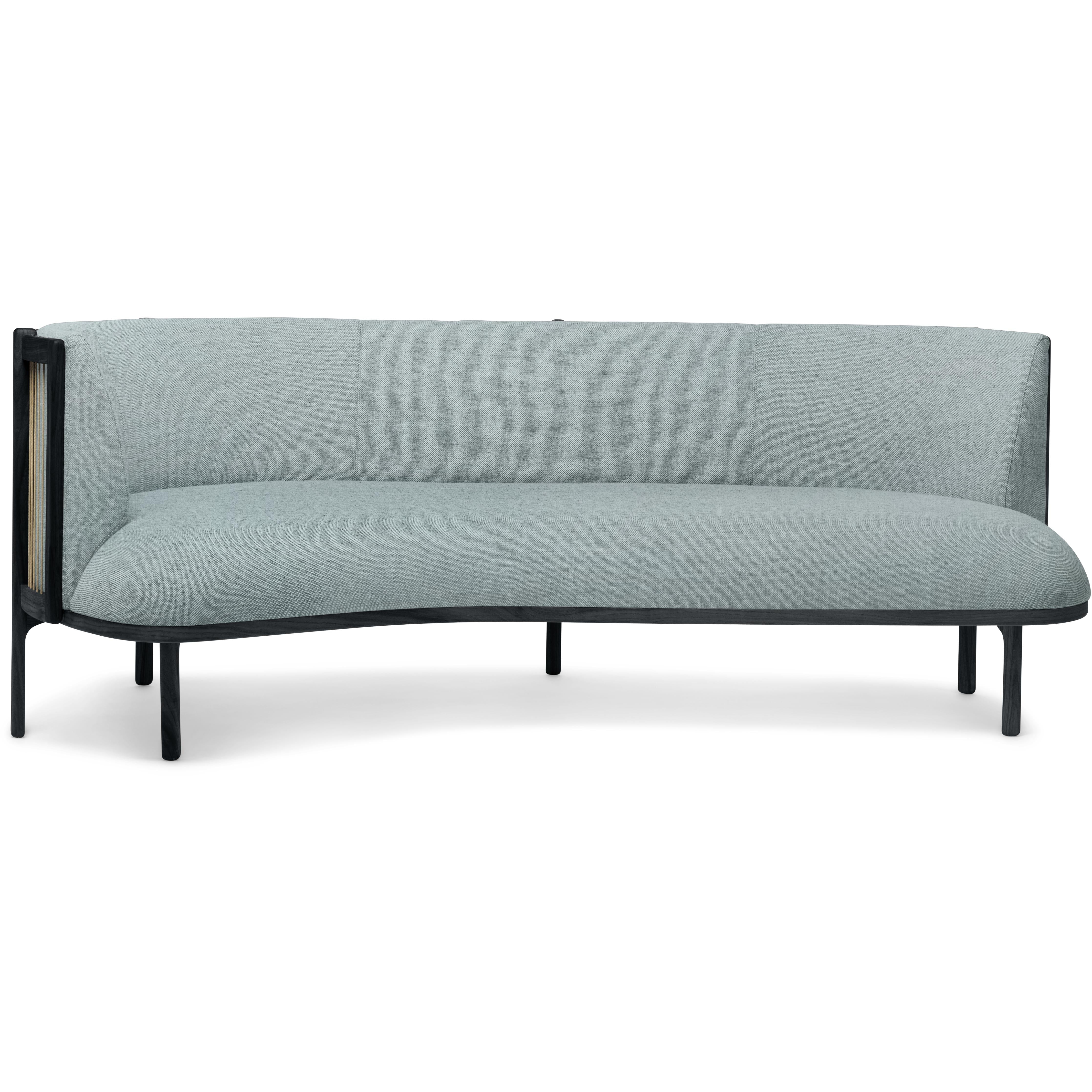 Carl Hansen RF1903-L i sidled 3-person soffa vänster ek/remix tyg, blå/svart
