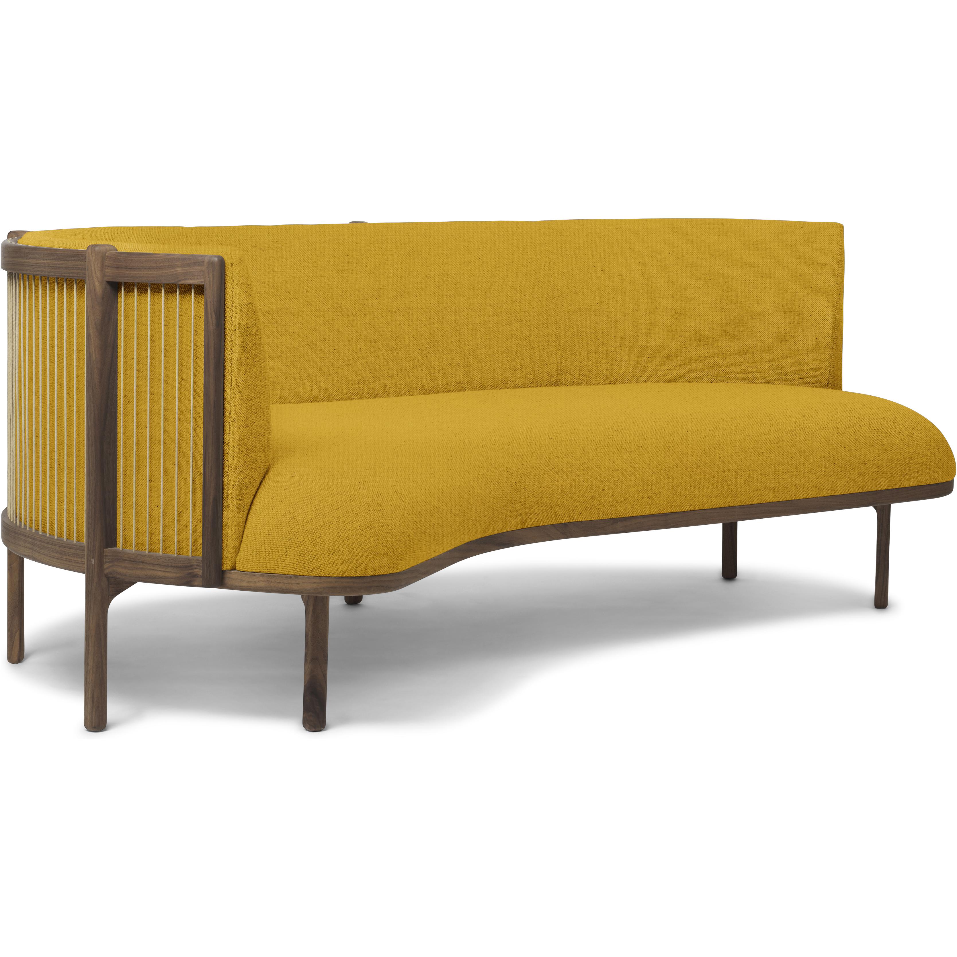 Carl Hansen RF1903-L Sideways 3-Persons soffa lämnade oljad valnöt/Hallingdal 457 Tyg, Yellow/Nature Brown