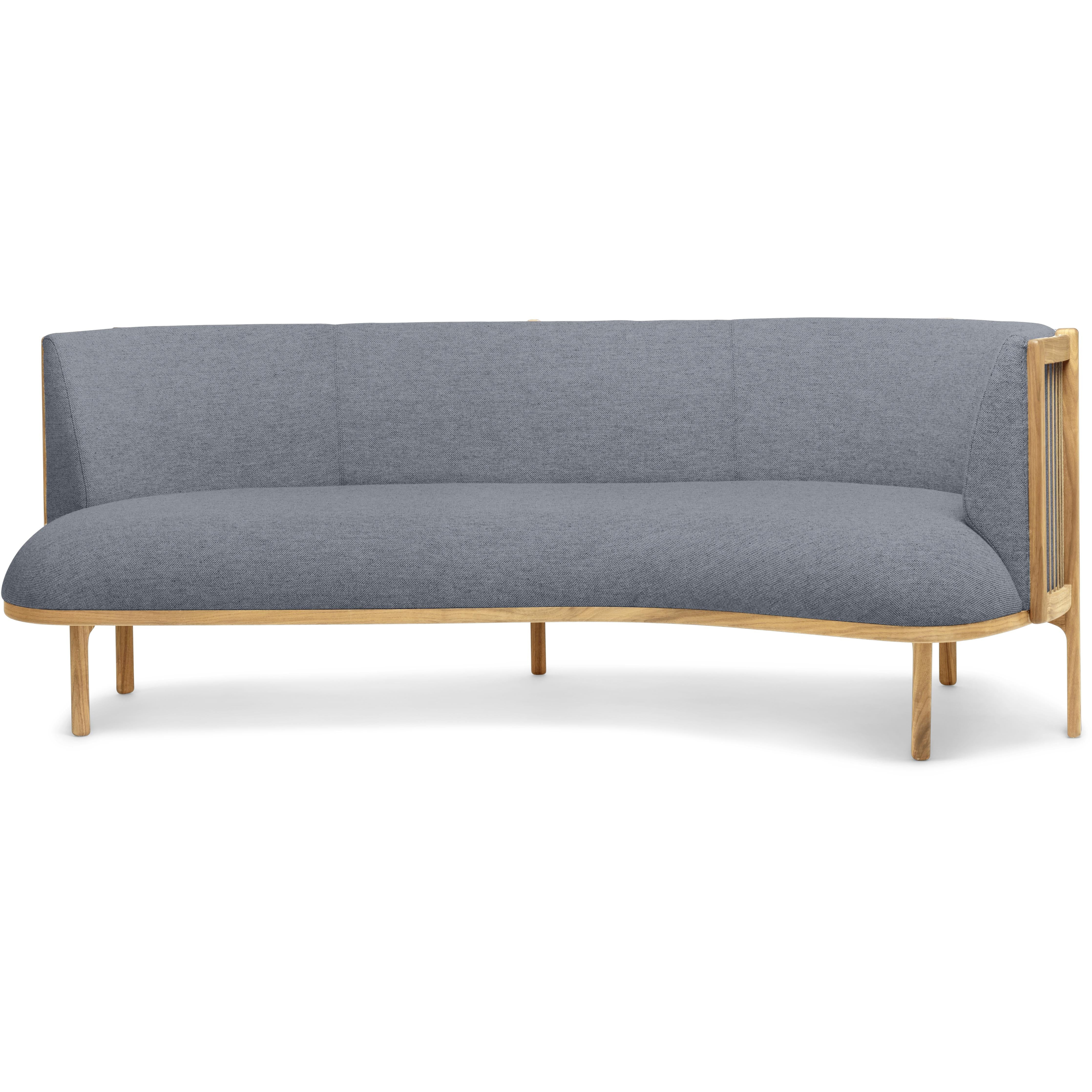 Carl Hansen RF1903-R i sidled 3-person soffa höger oljad ek/fiord tyg, grå/naturbrun