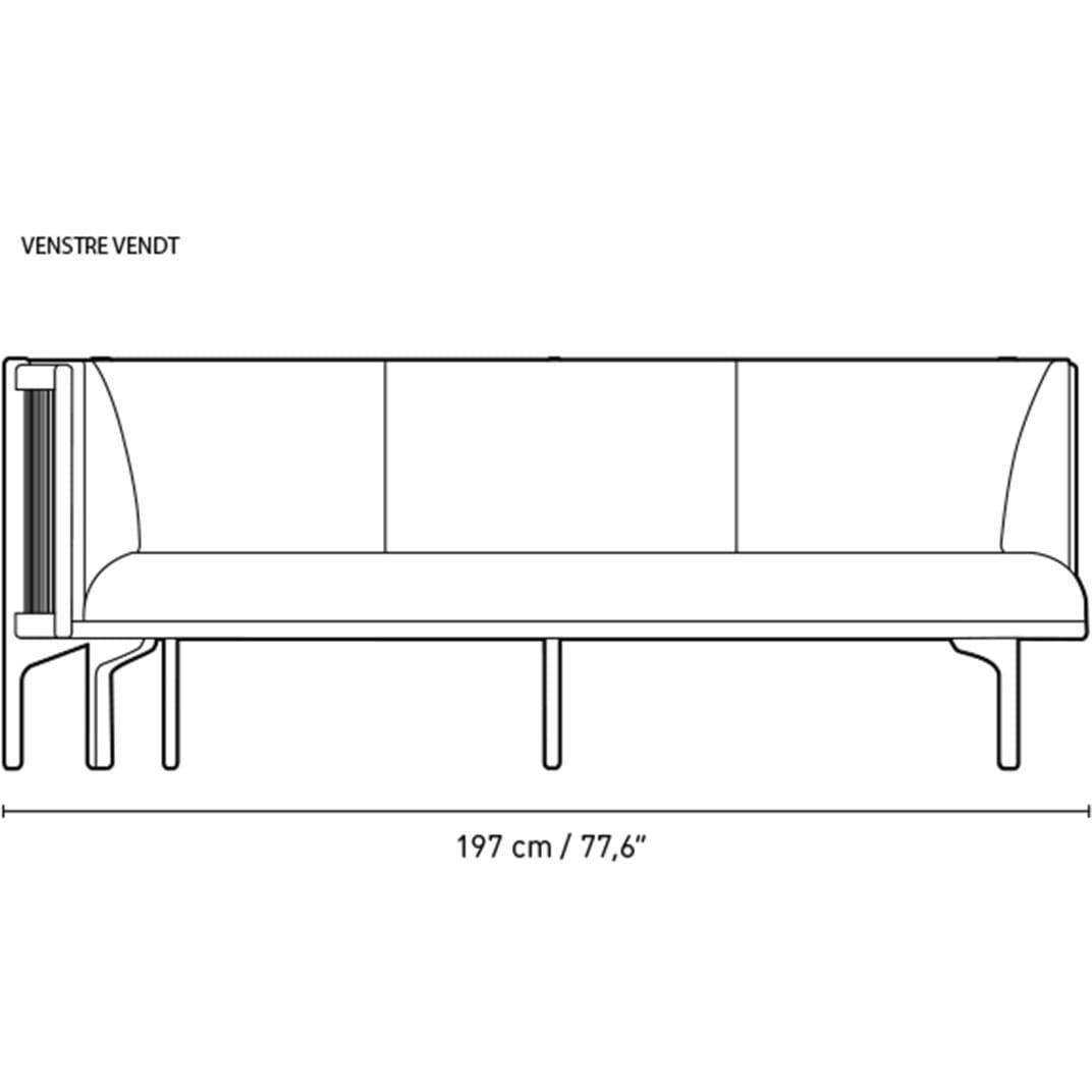 Carl Hansen RF1903-R i sidled 3-personers soffa högeroljad ek/fiordtyg, rosa/naturbrunt