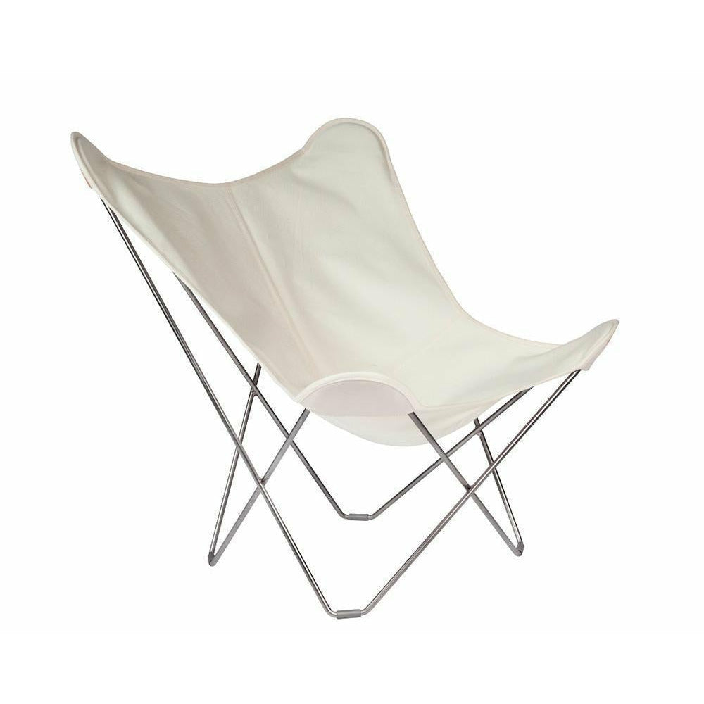 Cuero Sunshine Mariposa Butterfly Chair, Oyster/Chrome