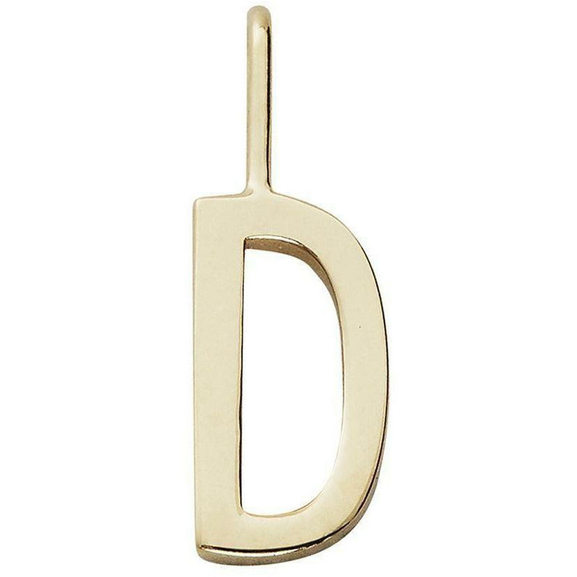 Design Letters Brev Charm A-Z 16 mm, guld, D