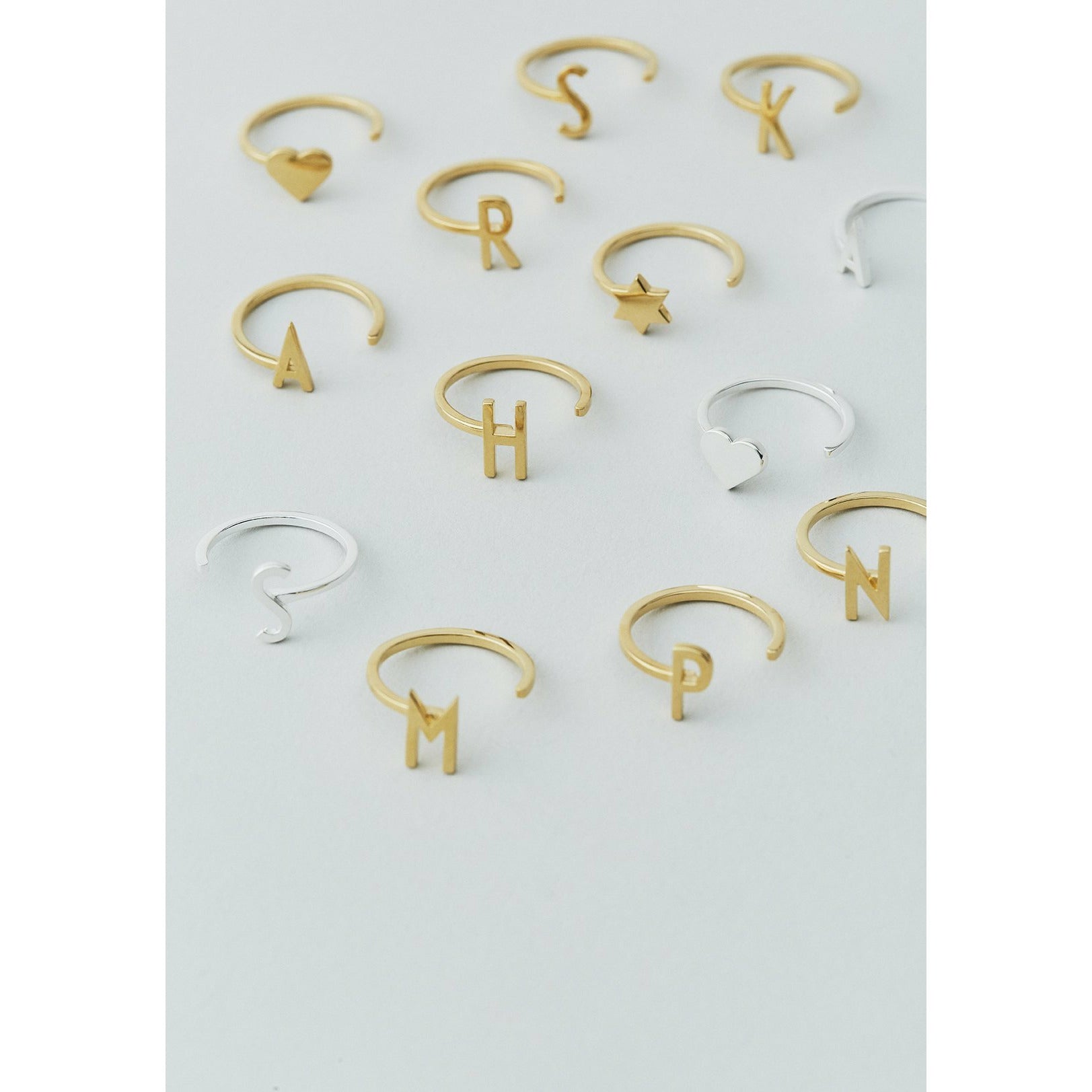 Design Letters LITERATION A-Z, 18K GOLD PLATED, H