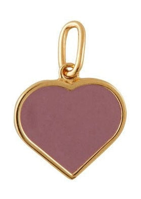 Design Letters Emalj Big Heart Pendant Charm Gold, Dusty Purple