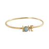 Design Letters Great Love Armband 18K Gold Plated, Aquamarine Blue