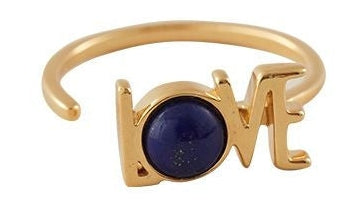 Design Letters Great Love Ring 18K Guldbelagt, Lapis Lazuli Blå