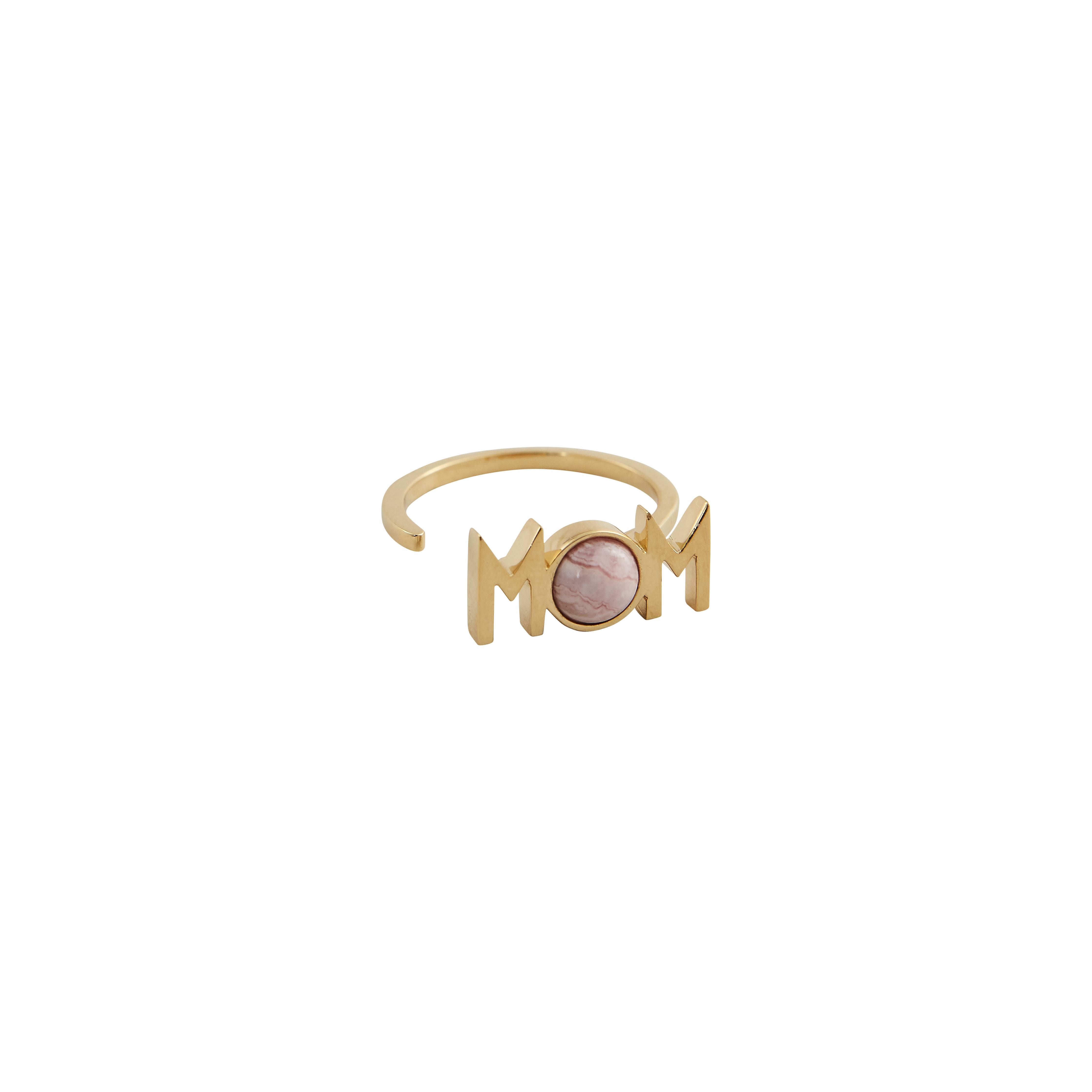 Design Letters Great Mom Ring 18K Gold County, Red Chosite